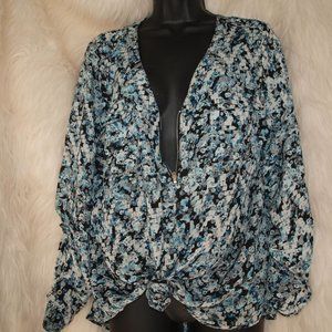 Blue Flower BLOUSE BY CANDIES SIZE XL GENTLY USED
